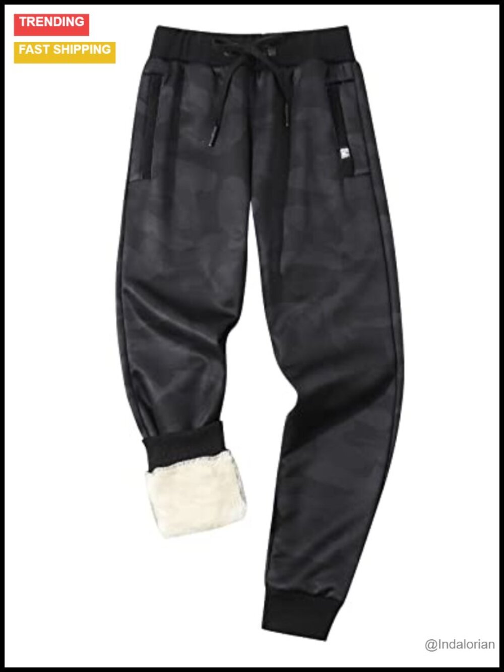 Men's Sherpa Lined Athletic Sweatpants Winter Warm Track Pants with Pockets